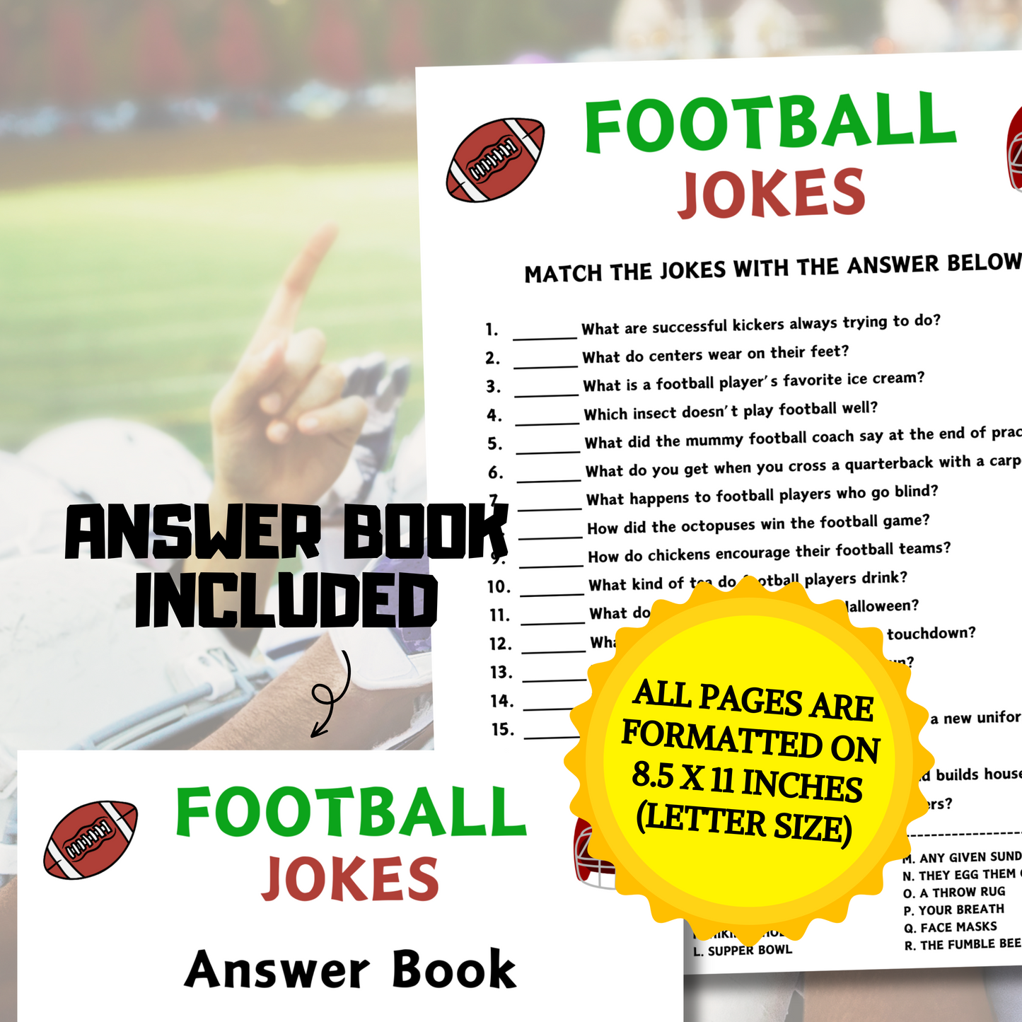 Football Jokes Game | American Football Riddles Game