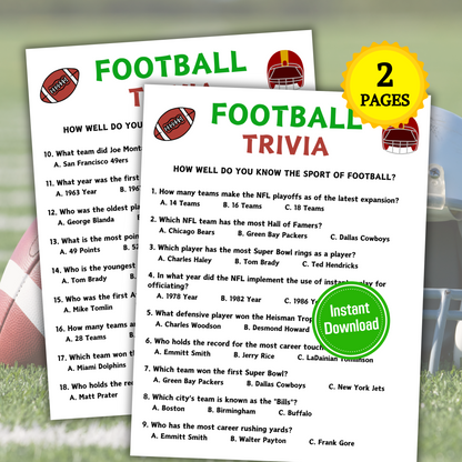 Football Trivia Game | American Football Knowledge Quiz Game
