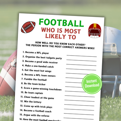 Football Who Is Most Likely To Game | American Football Most Likely Game