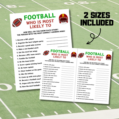 Football Who Is Most Likely To Game | American Football Most Likely Game