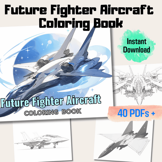 Future Fighter Aircraft Coloring Book, Boost Creativity and Learn