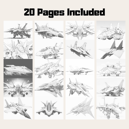 Future Fighter Aircraft Coloring Book, Boost Creativity and Learn