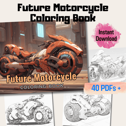 Future Motorcycle Coloring Book, 20 Unique Design of Future Motorbike Coloring Pages