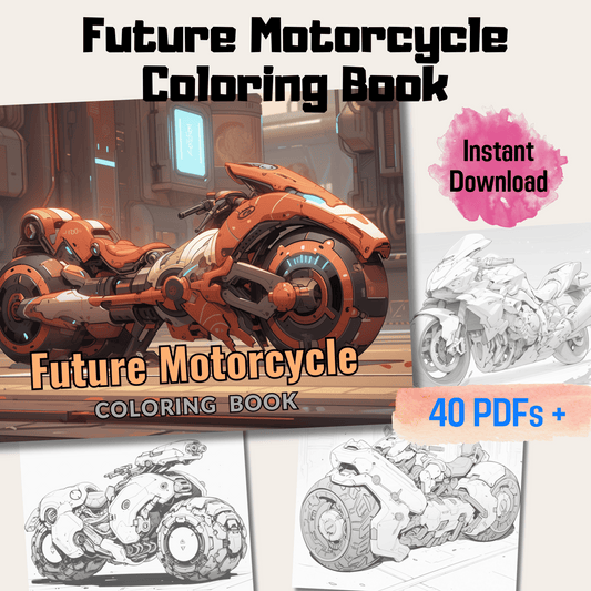 Future Motorcycle Coloring Book, 20 Unique Design of Future Motorbike Coloring Pages