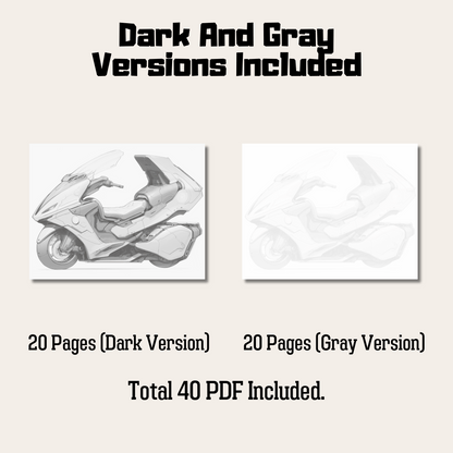 Future Motorcycle Coloring Book, 20 Unique Design of Future Motorbike Coloring Pages