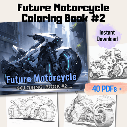 Epic Future Motorbike Coloring Book, Future Style Autocycle Coloring Pages for All Ages PDF