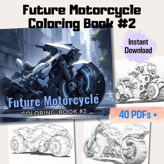 Epic Future Motorbike Coloring Book, Future Style Autocycle Coloring Pages for All Ages PDF