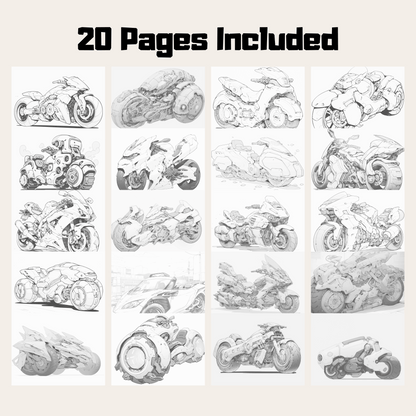 Epic Future Motorbike Coloring Book, Future Style Autocycle Coloring Pages for All Ages PDF