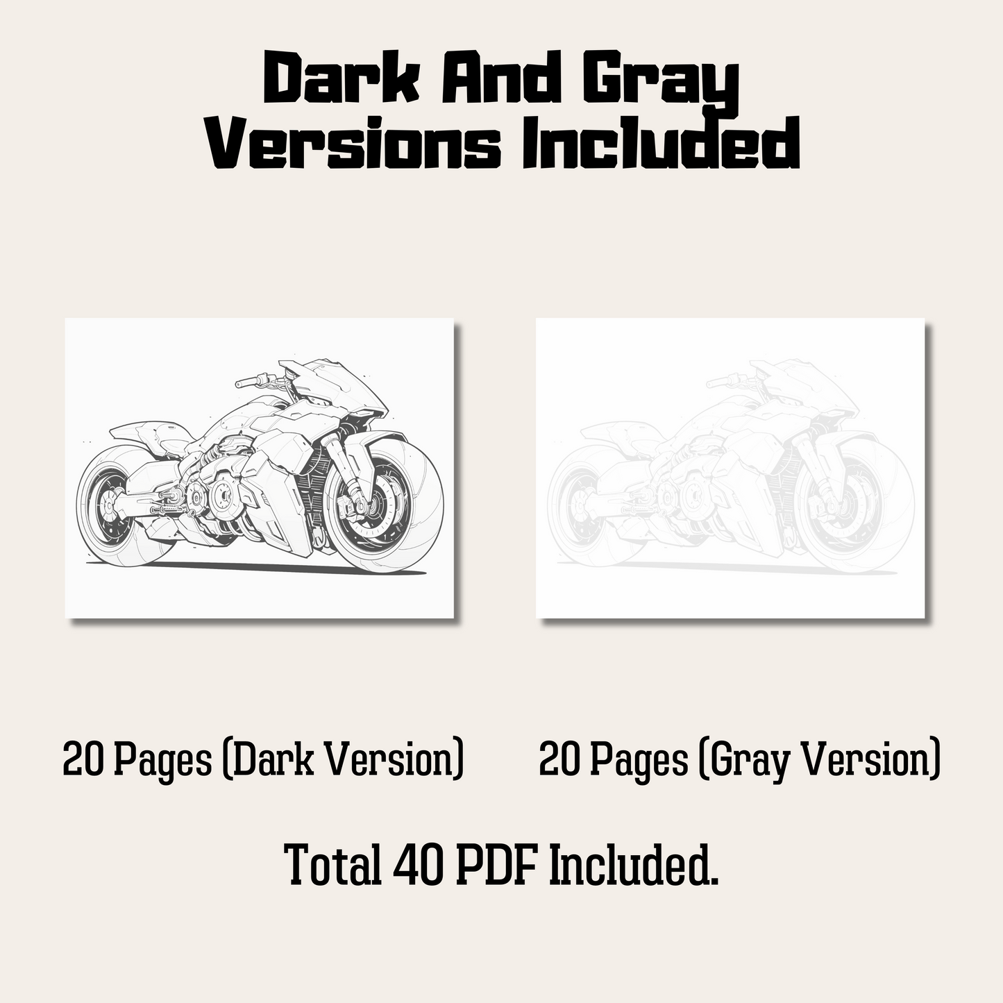 Epic Future Motorbike Coloring Book, Future Style Autocycle Coloring Pages for All Ages PDF