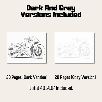 Epic Future Motorbike Coloring Book, Future Style Autocycle Coloring Pages for All Ages PDF