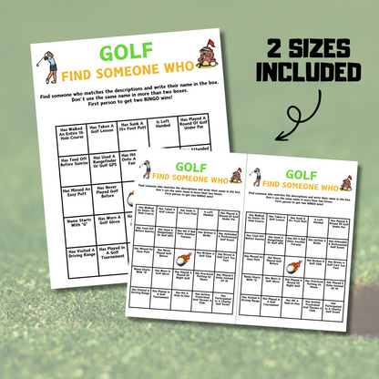 Golf Find Someone Who Game | Printable Golf Mix and Mingle Bingo Game