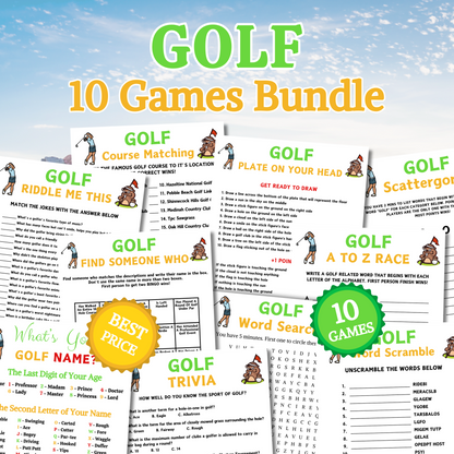 Golf Games Bundle | Printable Golf Team Party Game