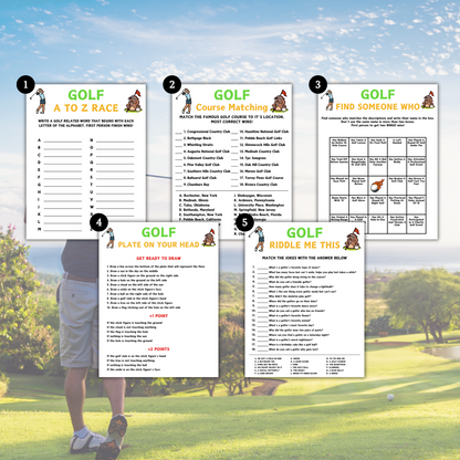 Golf Games Bundle | Printable Golf Team Party Game