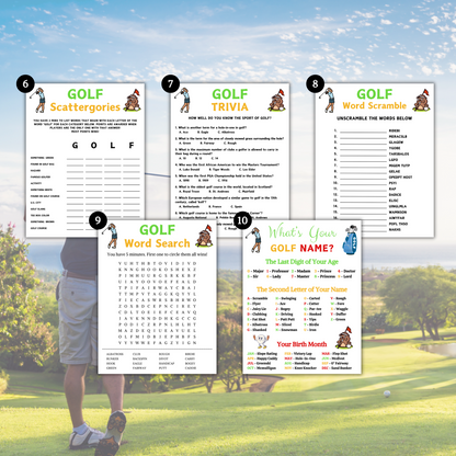 Golf Games Bundle | Printable Golf Team Party Game