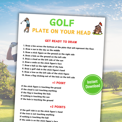 Golf Plate On Your Head Game | Hilarious Golf Drawing Game
