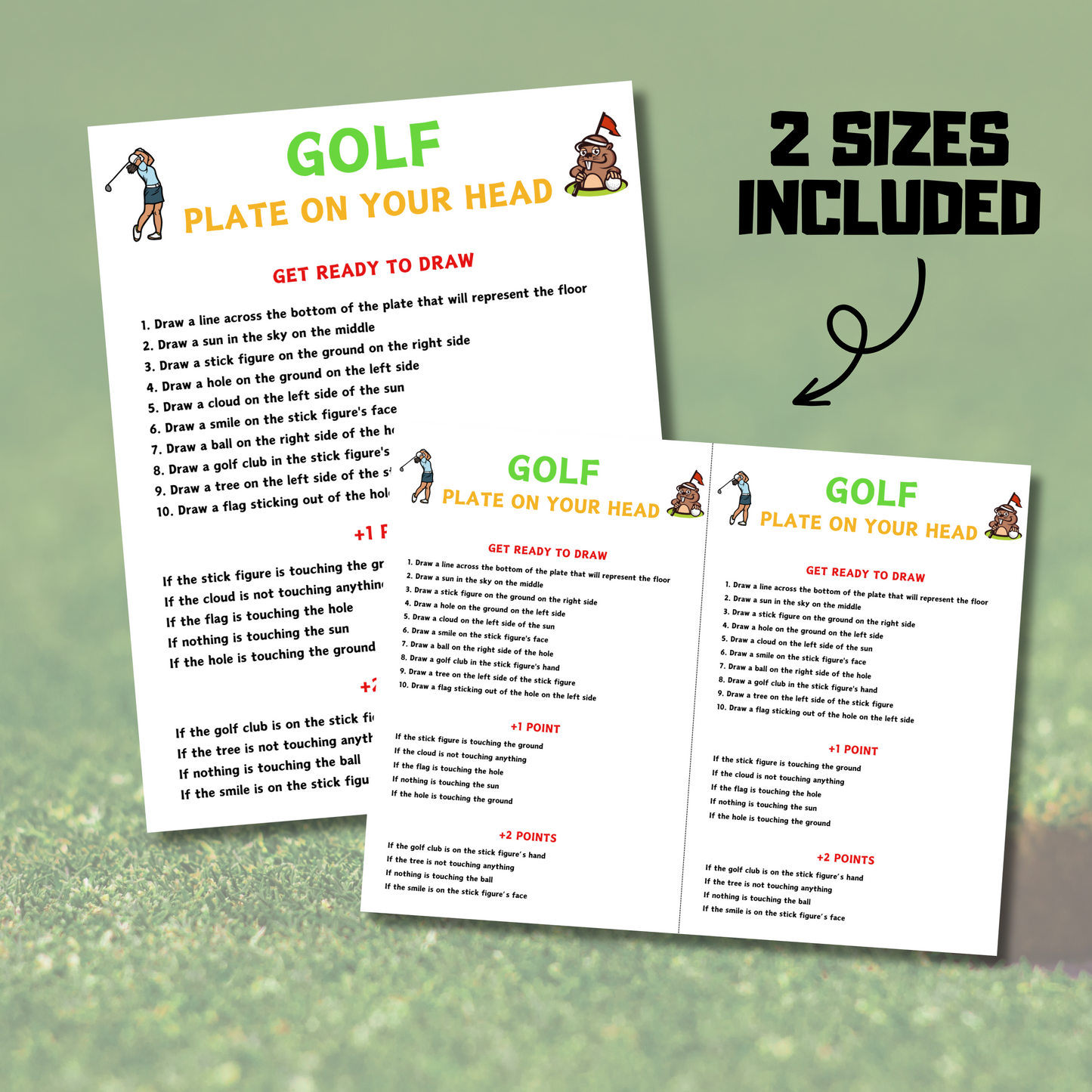 Golf Plate On Your Head Game | Hilarious Golf Drawing Game