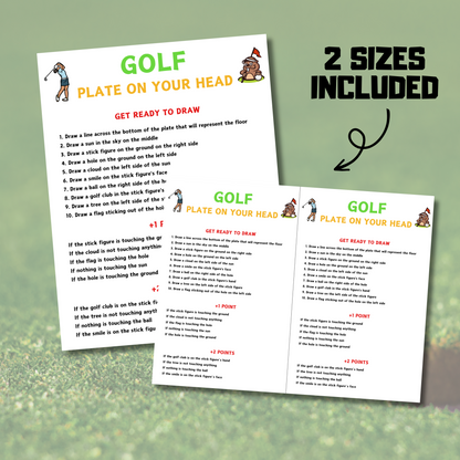 Golf Plate On Your Head Game | Hilarious Golf Drawing Game