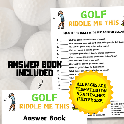 Golf Riddle Me This Game | Golf Party Riddles Game
