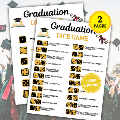 Graduation Dice Game | Get To Know You Dice Game