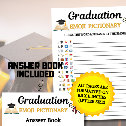 Graduation Emoji Pictionary Game | Printable Graduation Emoji Game