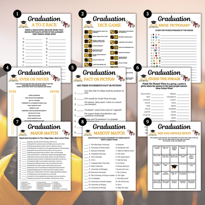 Graduation Games Bundle | Printable Graduation Party Game
