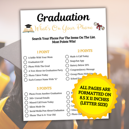 Graduation What's On Your Phone Game | Graduation Party Games
