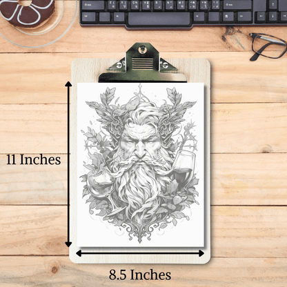 Greek God Dionysus Coloring Book 1: Dionysus Print Out Size Demo
