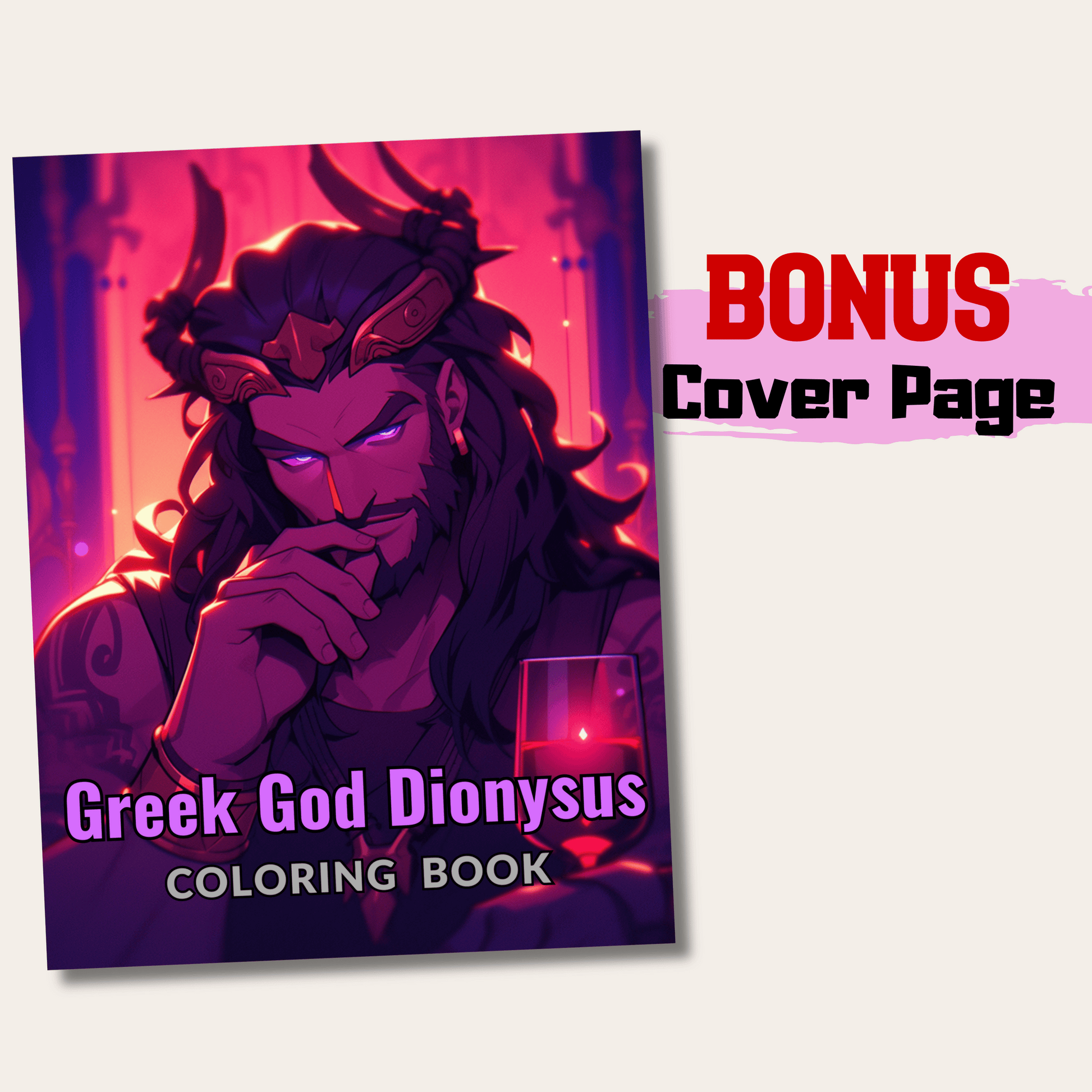 Greek God Dionysus Coloring Book 1: Dionysus Cover Page