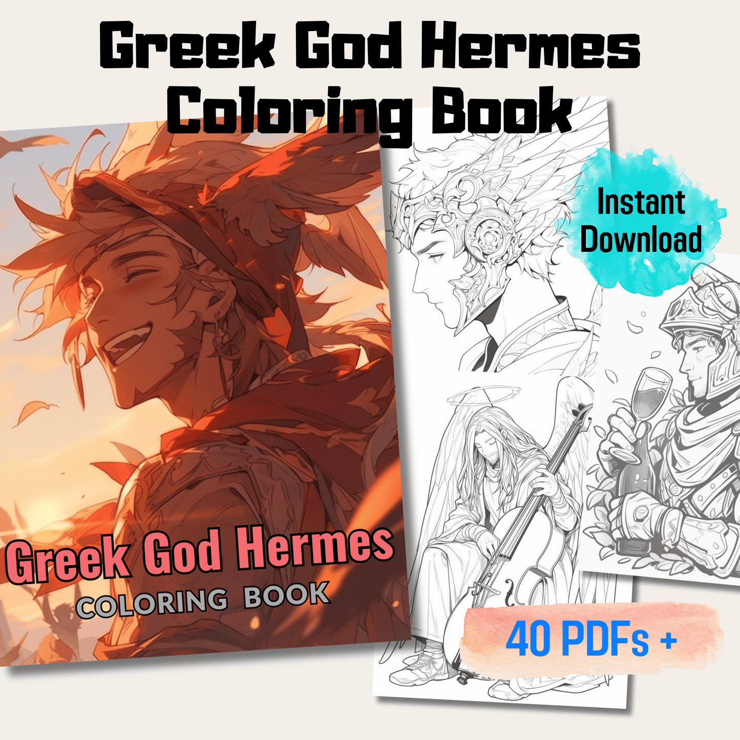 Greek God Hermes Coloring Book 1: Hermes