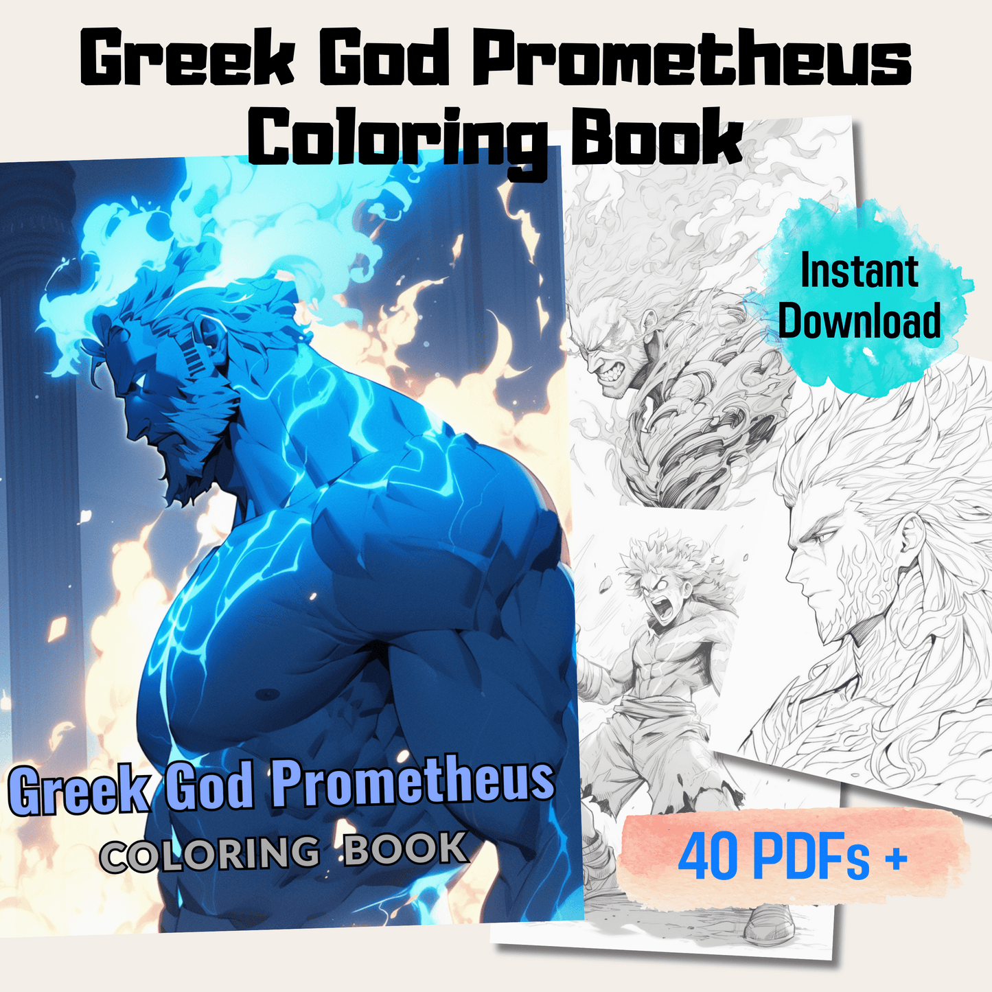 Greek God Prometheus Coloring Book 1: Prometheus