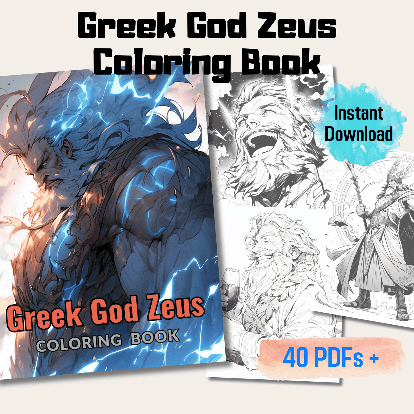 Greek God Zeus Coloring Book 1: Zeus