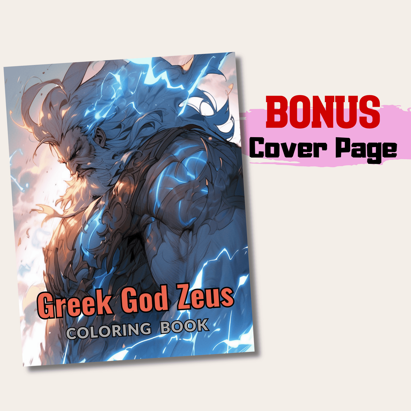 Greek God Zeus Coloring Book 1: Zeus Cover Page