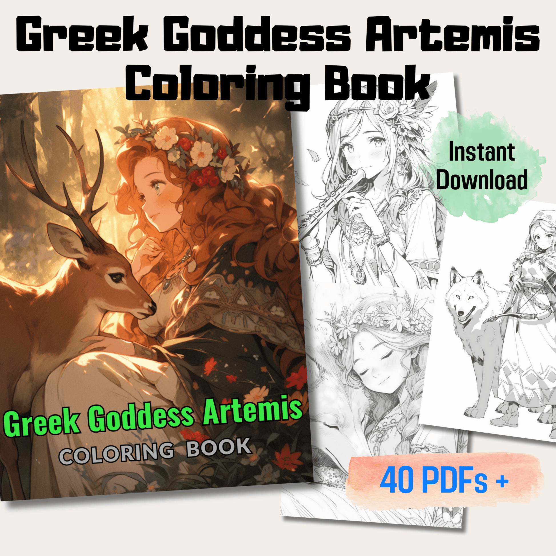 Greek Goddess Artemis Coloring Book 1: Artemis