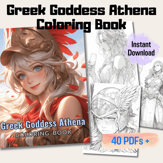 Greek Goddess Athena Coloring Book 1: Athena