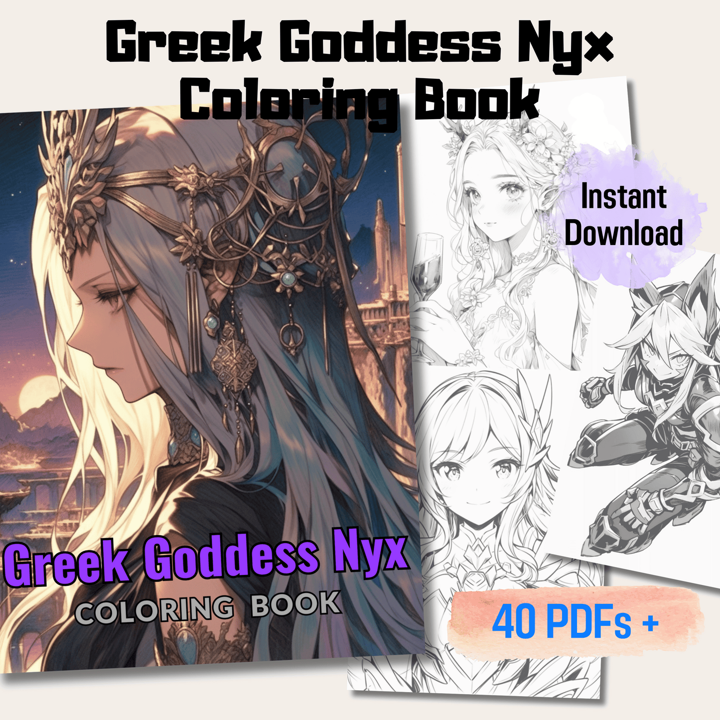 Greek Goddess Nyx Coloring Book 1: Nyx