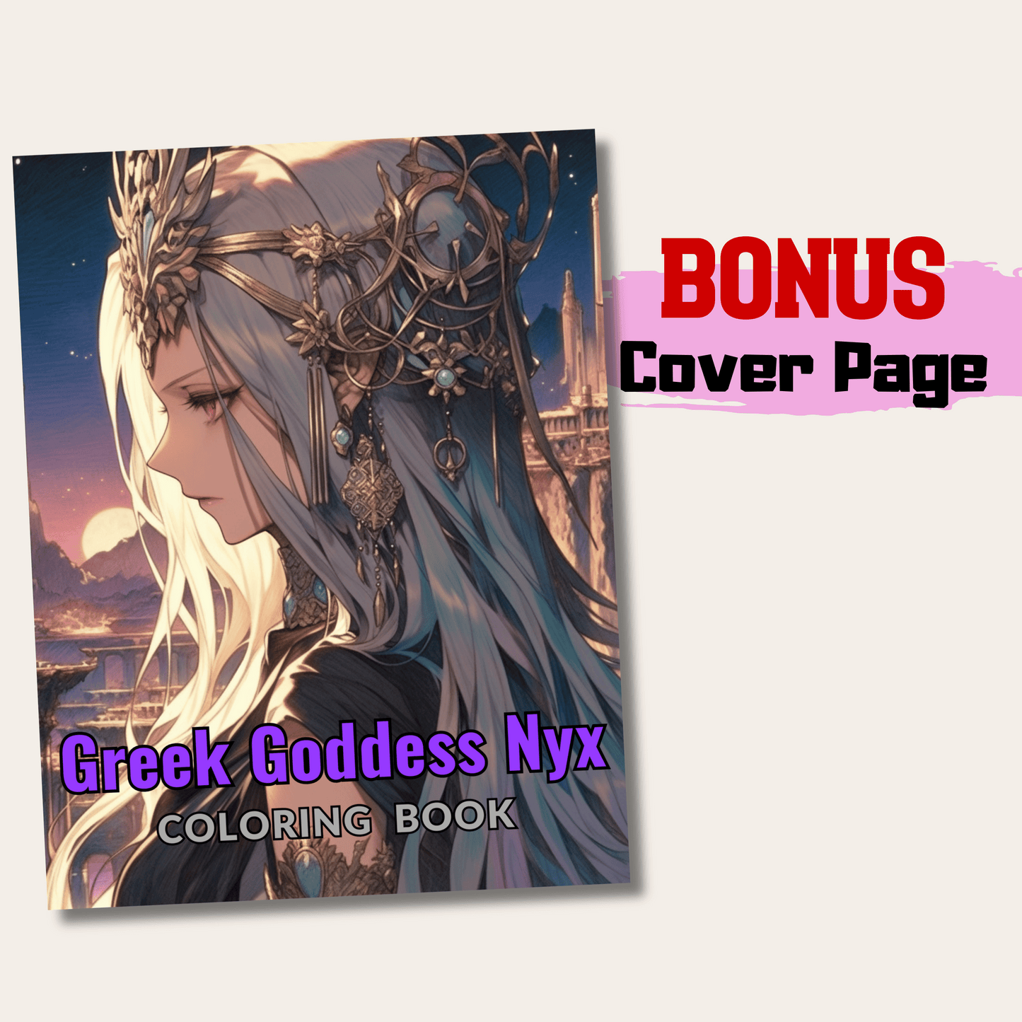 Greek Goddess Nyx Coloring Book 1: Nyx Cover Page