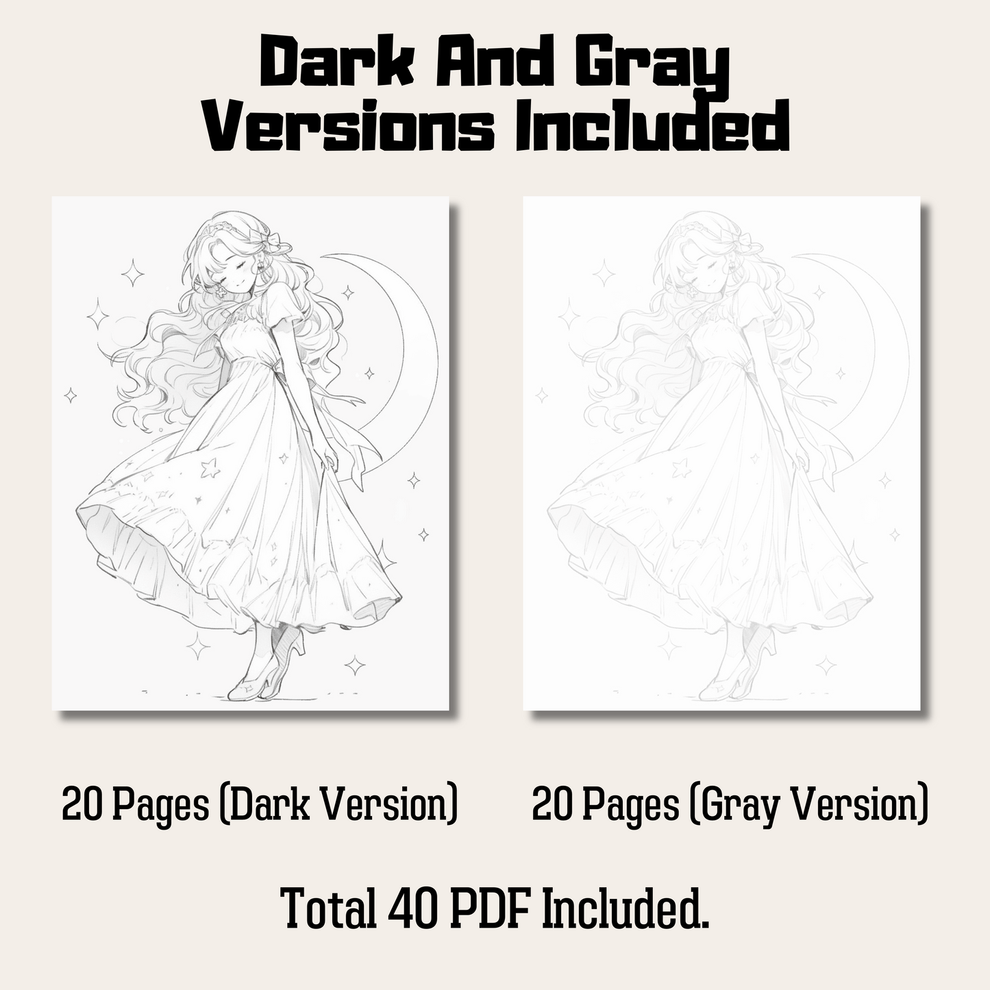 Greek Goddess Nyx Coloring Book 1: Nyx Dark And Gray Versions Demo