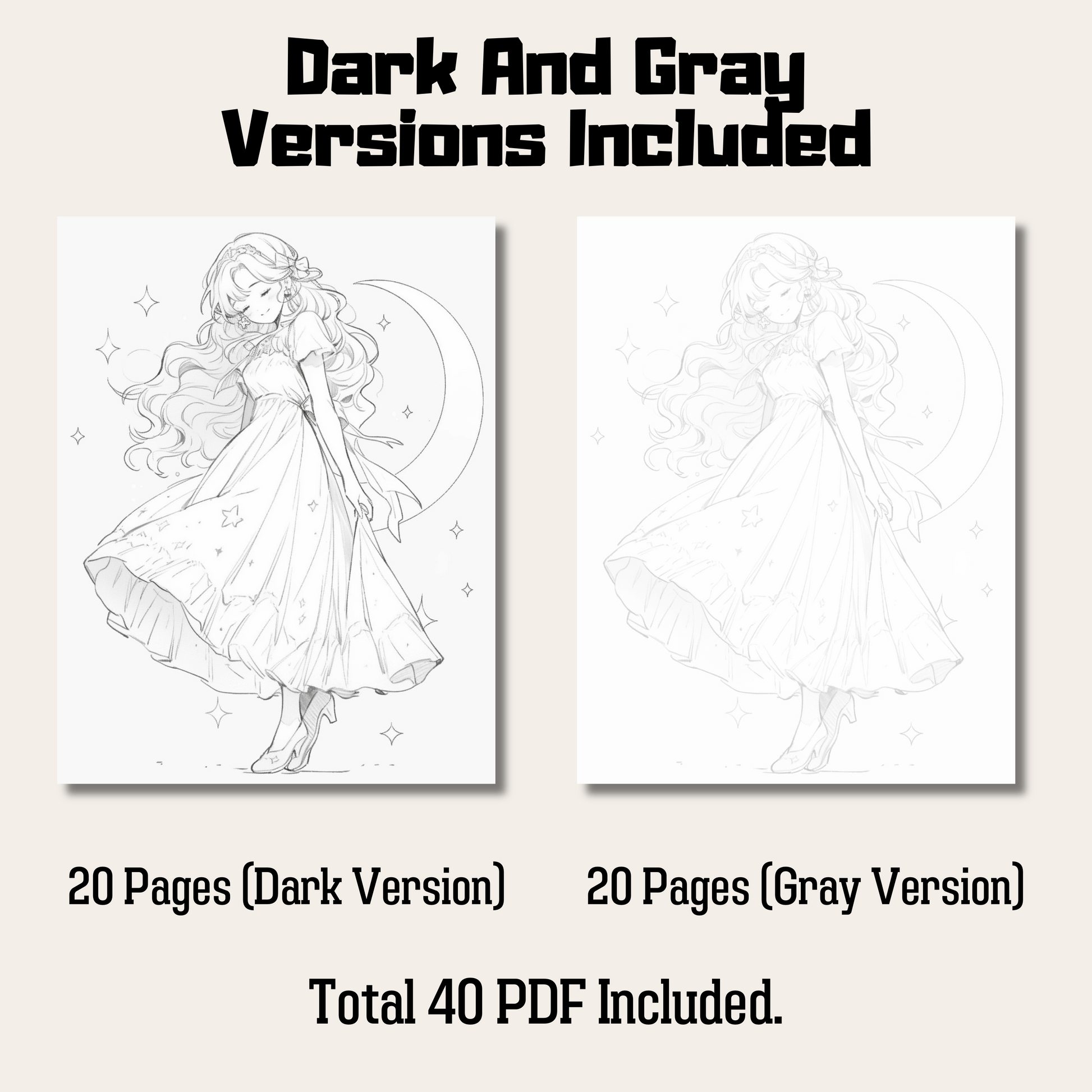 Greek Goddess Nyx Coloring Book 1: Nyx Dark And Gray Versions Demo