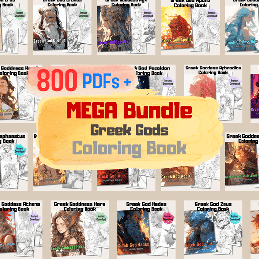 Greek Gods Coloring Book Mega Bundle: Greek Gods