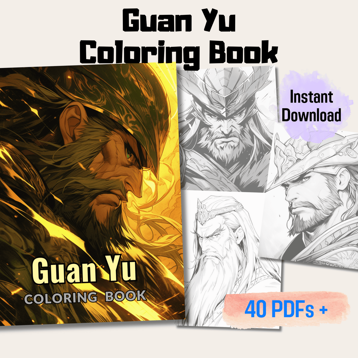 Guan Yu Coloring Book 1: Guan Yu