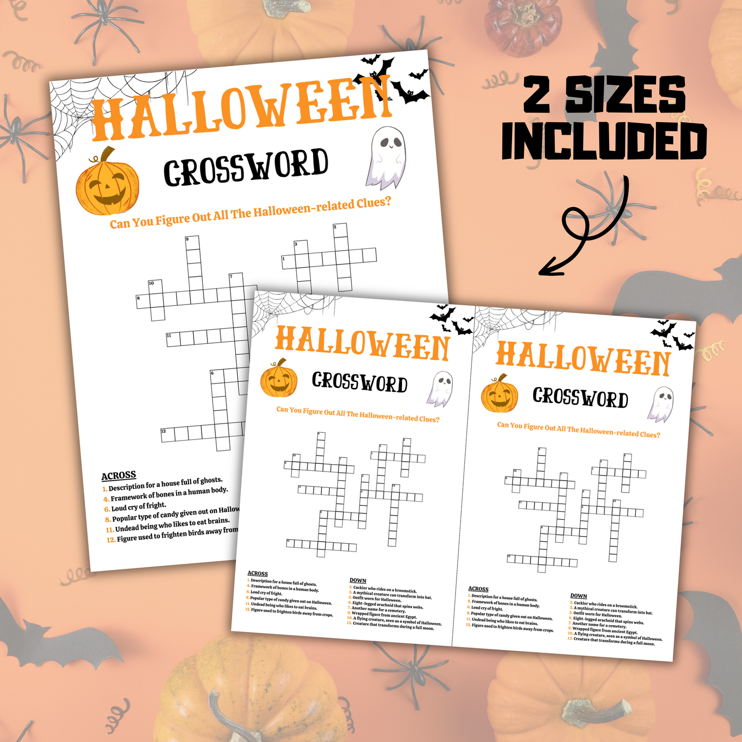 Halloween Crossword Game | Printable Halloween Word Puzzle