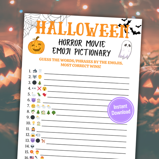 Halloween Horror Movie Emoji Game | Halloween Emoji Pictionary Game