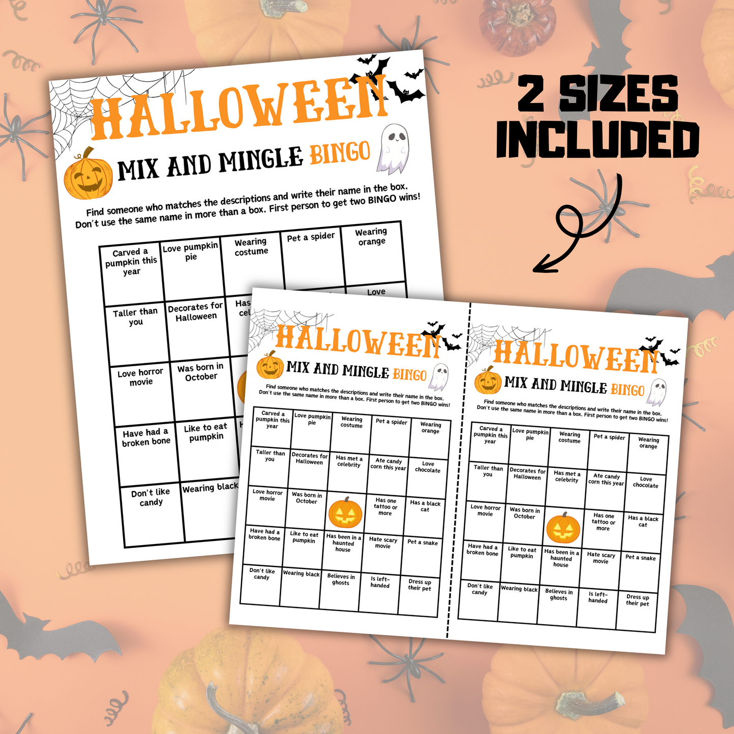 Halloween Mix and Mingle Bingo Game | Halloween Find The Guest Bingo Game