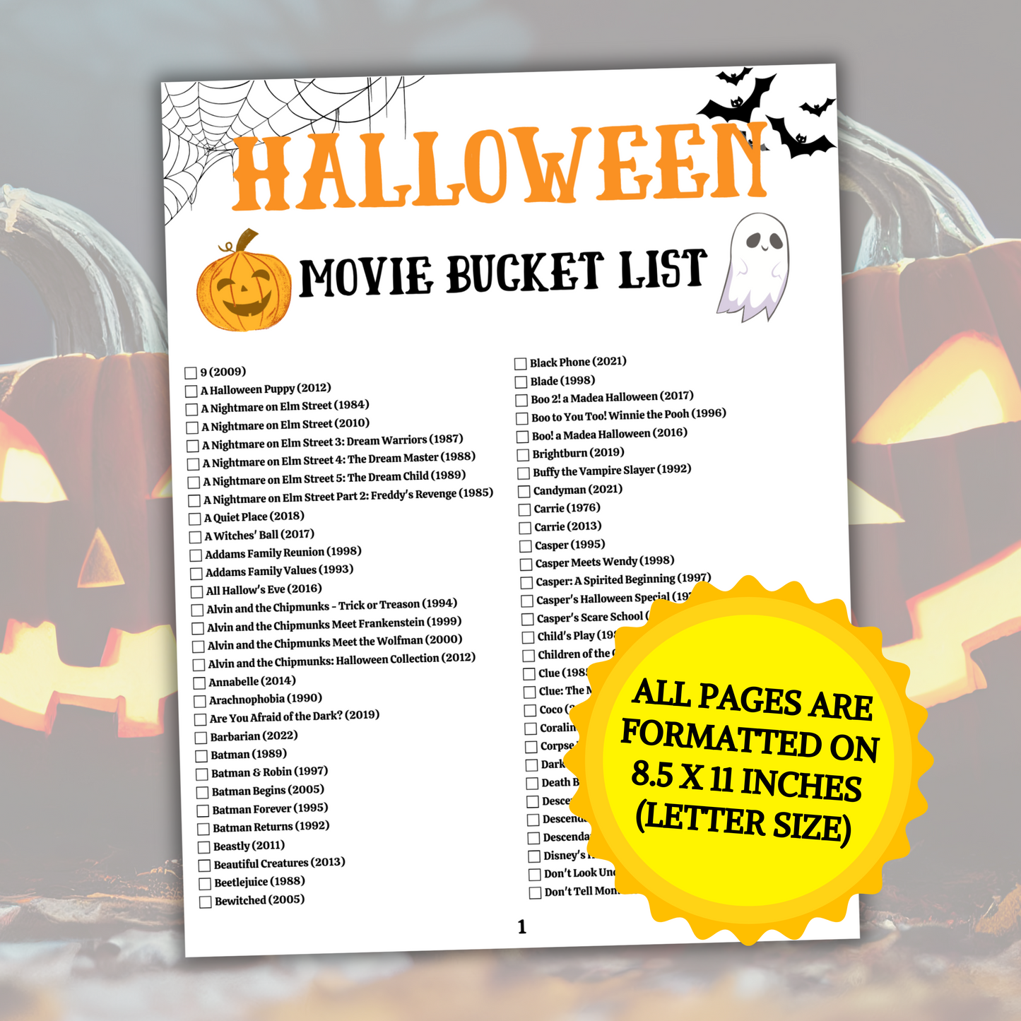 Halloween Movie Bucket List | Halloween Scary Movie Night