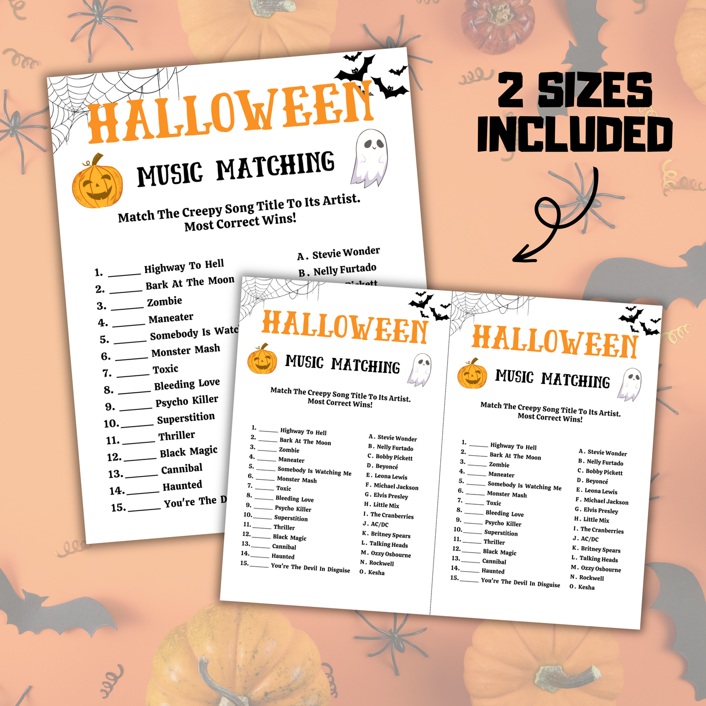 Halloween Music Matching Game | Match The Song To Its Artist