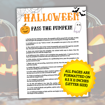 Halloween Pass The Prize Game | Halloween Pass The Poem Game