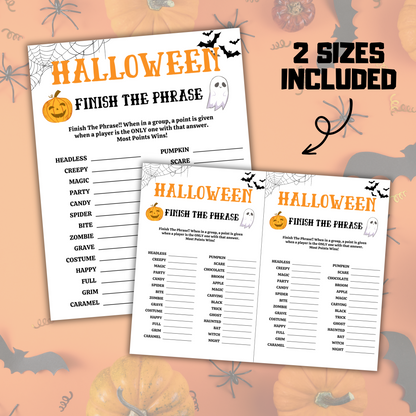 Halloween Finish The Phrase Game | Halloween Fill in the Blank