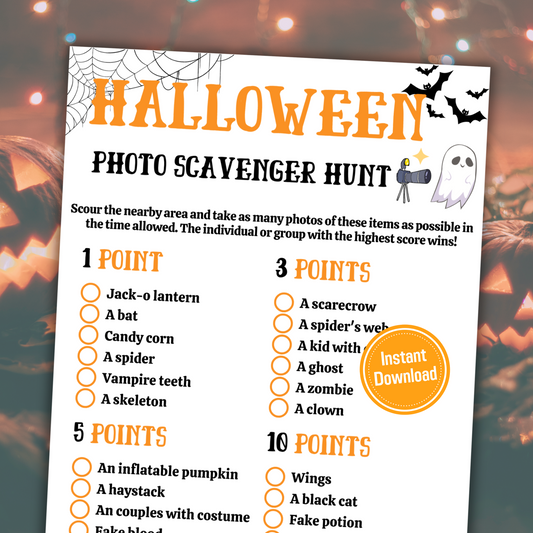 Halloween Photo Scavenger Hunt Game | Outdoor Scavenger Hunt for Adults & Teens