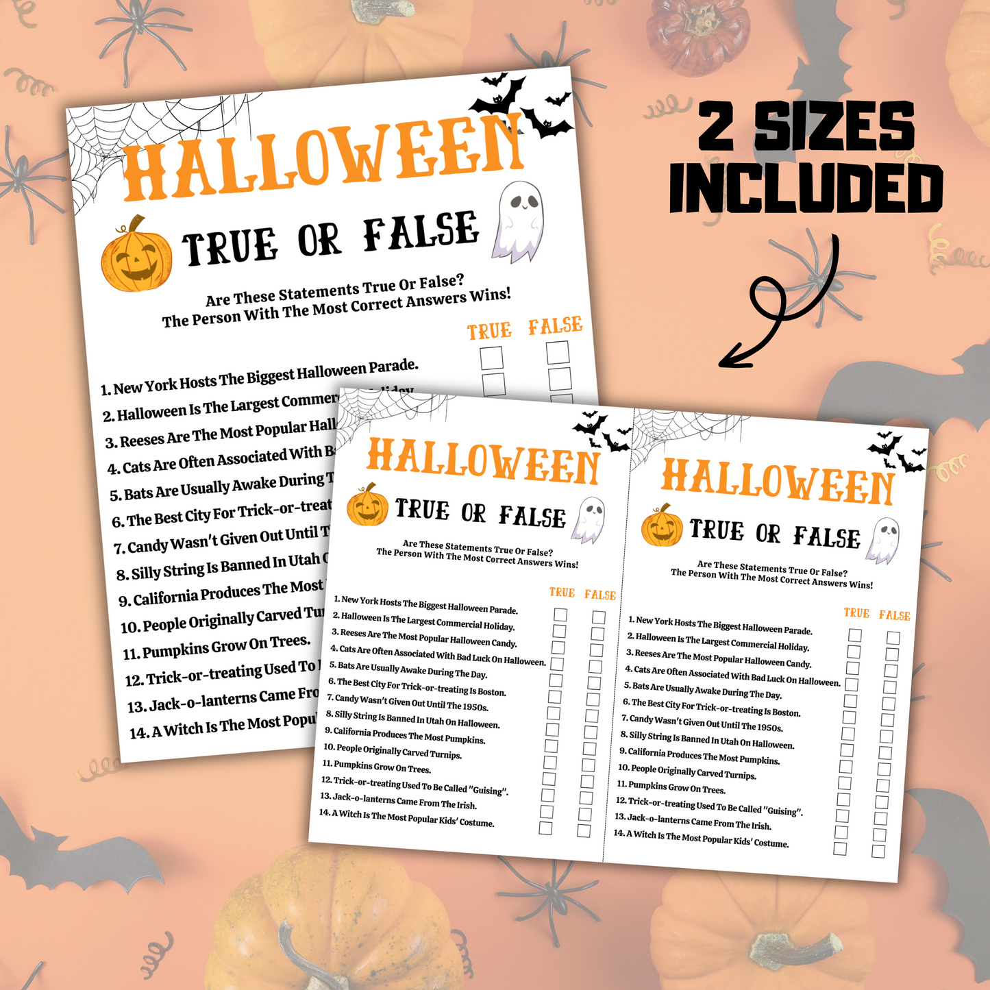 Halloween True Or False Game | Printable True or False Quiz