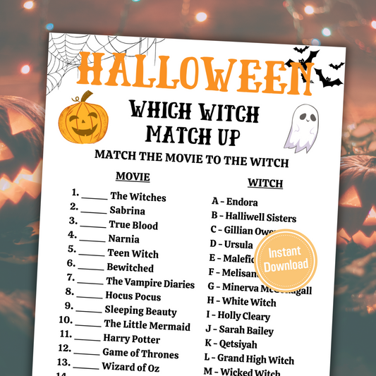 Halloween Which Witch Matching Game | Witch Match Up Movie Game